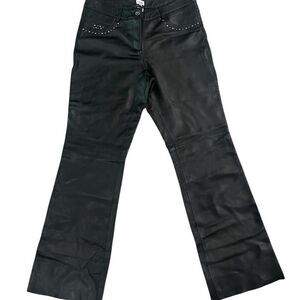 NWT Vintage Caché Studded 100% Genuine Leather Pants 12